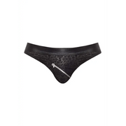 Slip Sexy Uomo Nero in Texturizzata con Zip