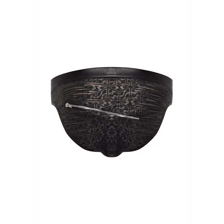 Slip Sexy Uomo Nero in Texturizzata con Zip