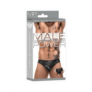 Slip Sexy Uomo Nero in Texturizzata con Zip
