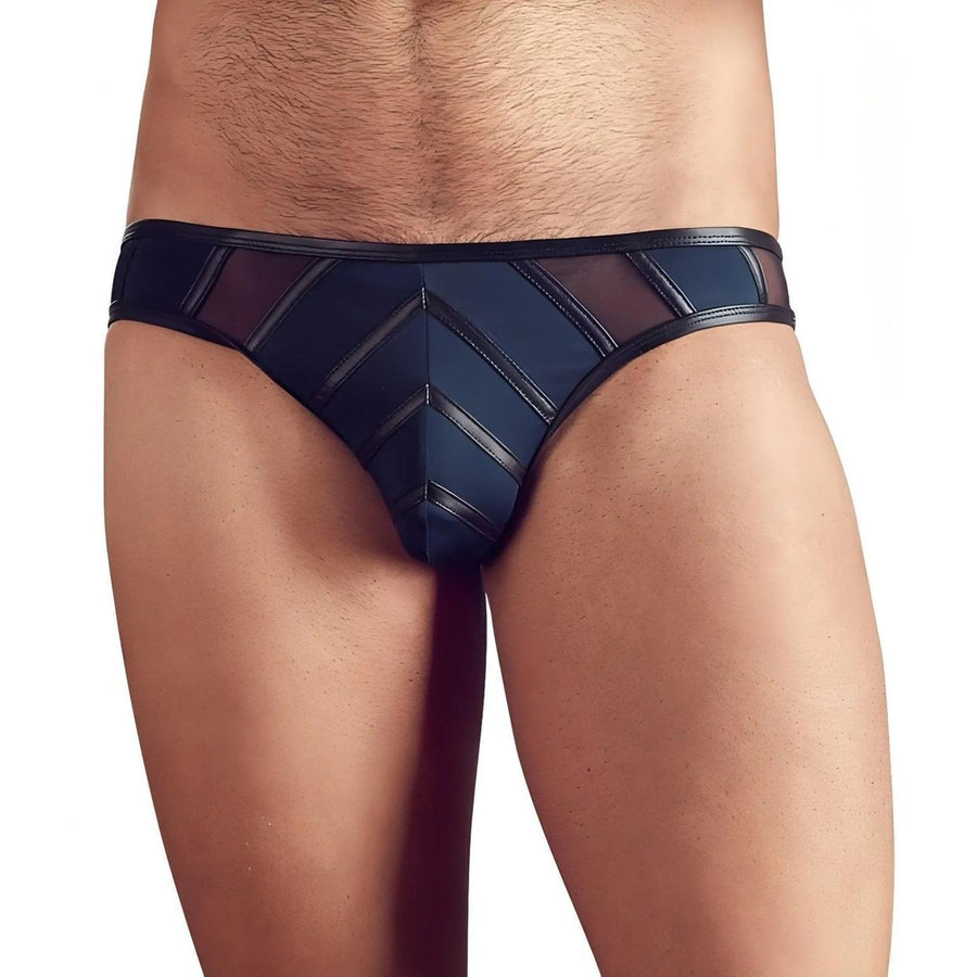 Slip aus Powernet und blickdichten schwarzen Streifen
