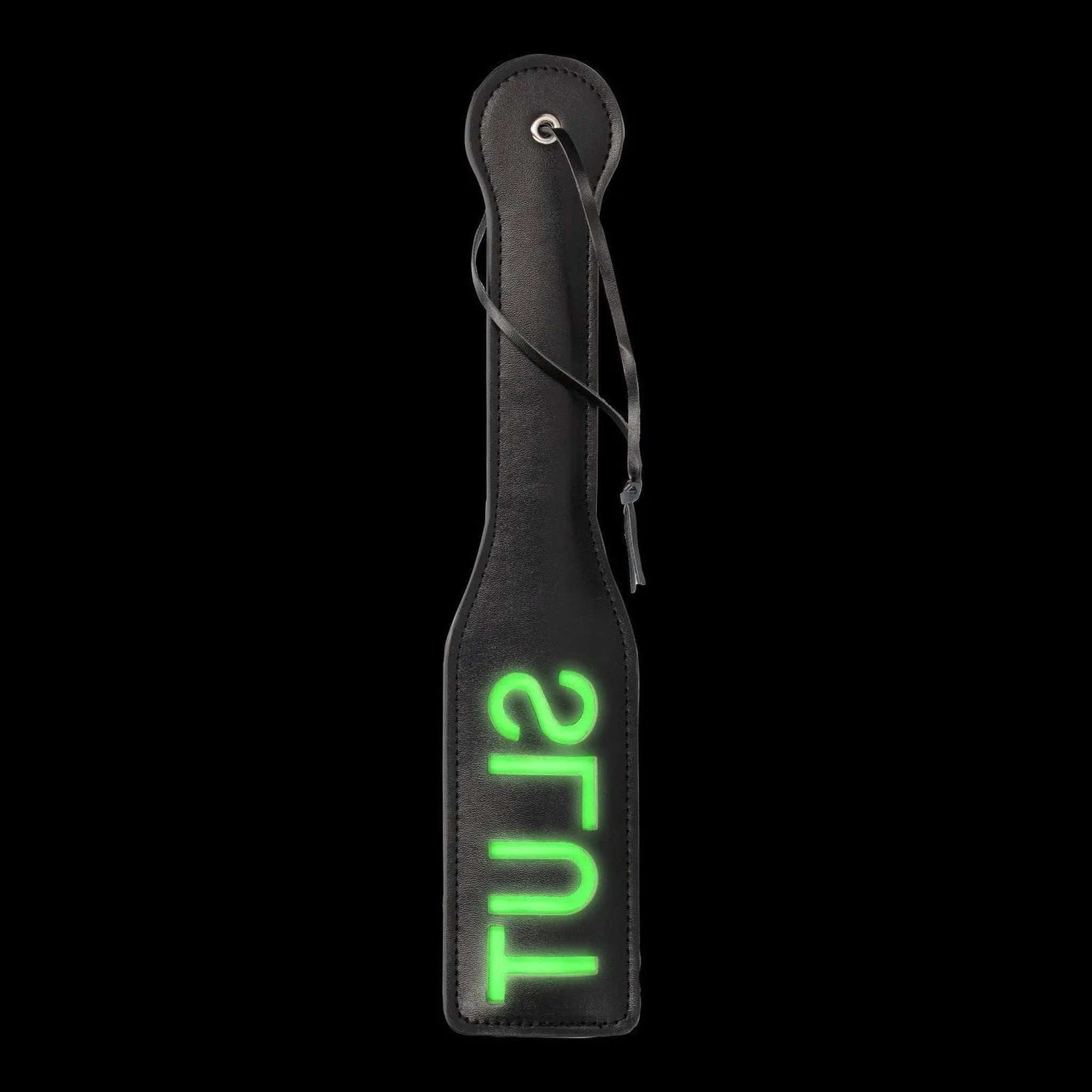 'Slut'' Paddle - Glow in the Dark - Black/Neon Green