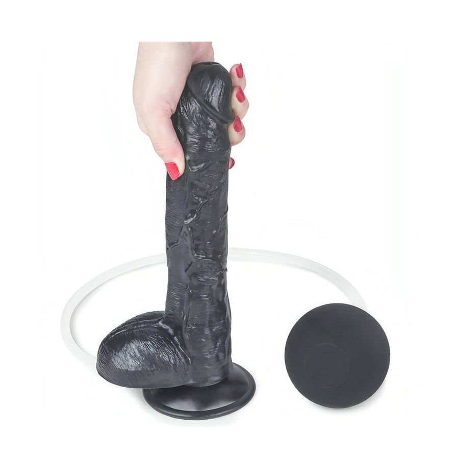 Squirt Extreme Realistischer Dildo mit Spritzpumpe - Schwarz, 10″