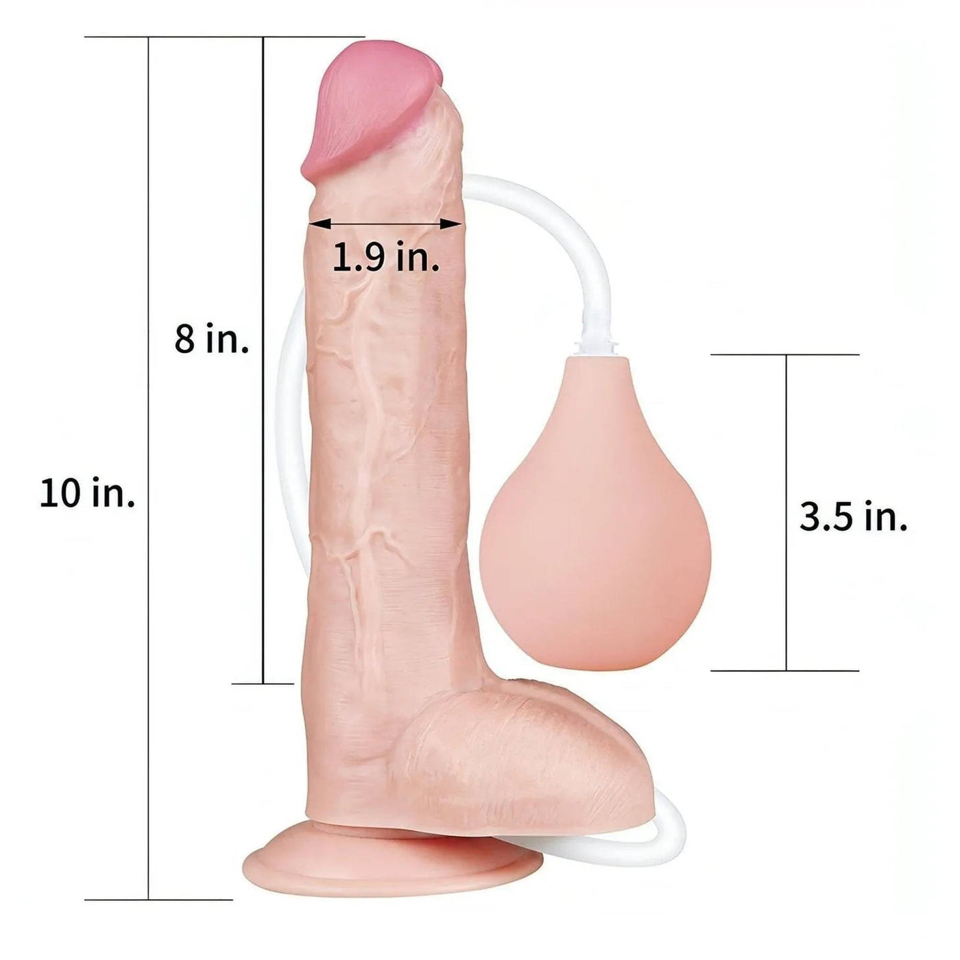 Squirt Extreme Fallo Realistico con Pompa Squirting - Rosa Carne, 10″