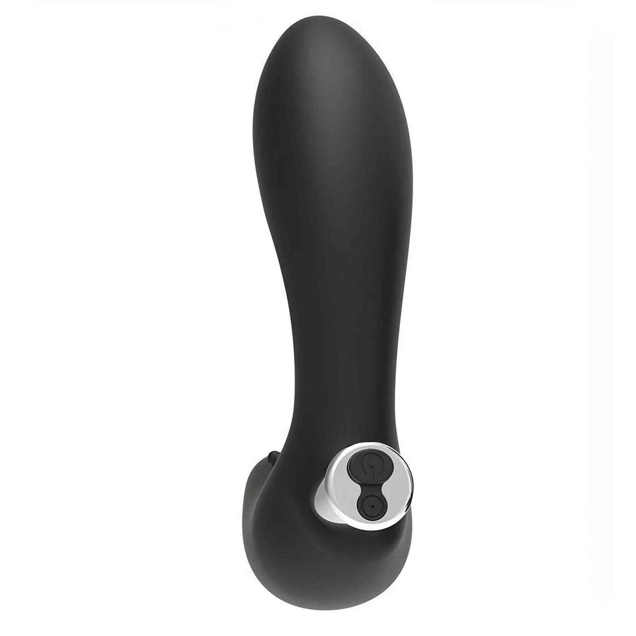 Curved stimulator for prostate and perineum massage in silicone - 10 vibration modes, Rechargeable, Black