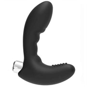 Stimolatore ricurvo per massaggio prostata e perineo in silicone - 10 modalità di vibrazione, Ricaricabile, Nero