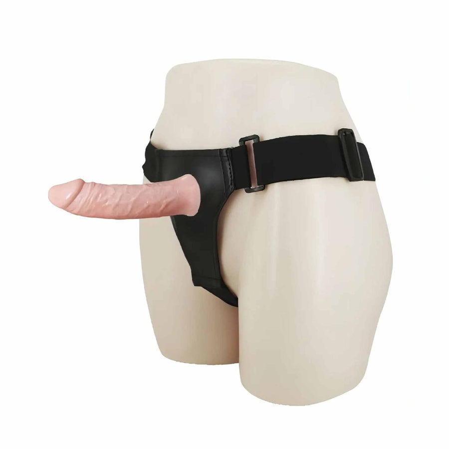 Strap-On Hollow Vibrating 15.5 cm - Flesh Pink