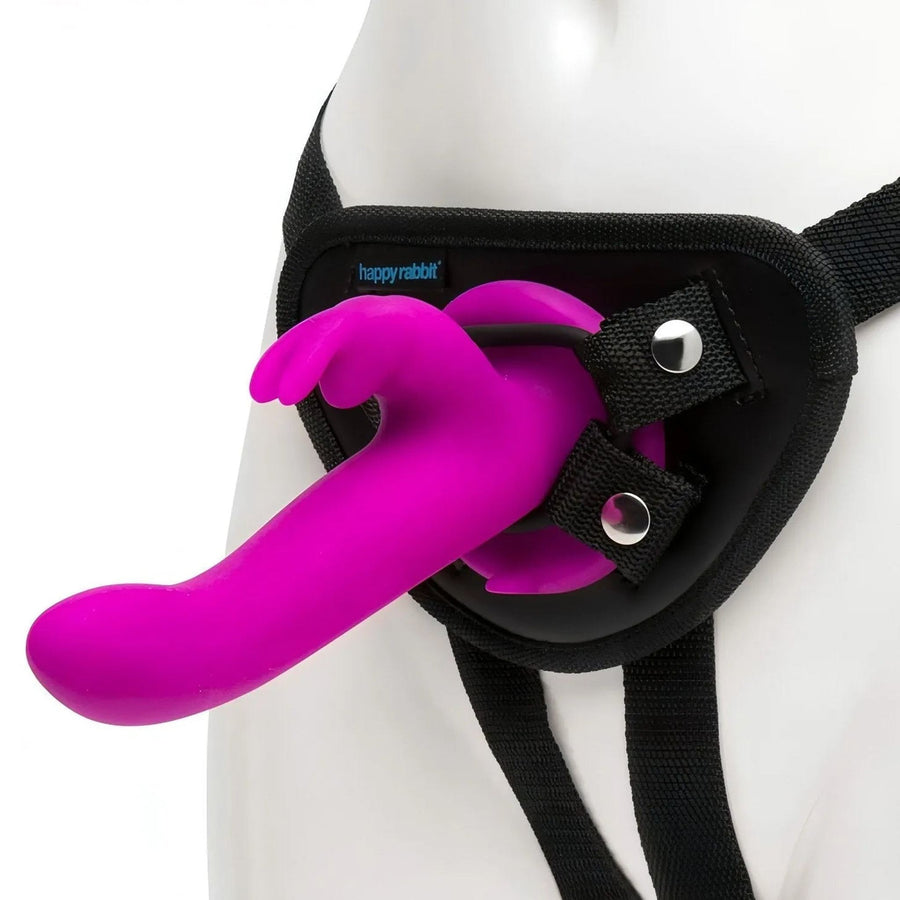Vibrating Rabbit Strap-On with 15 Different Vibration Modes - Medical Silicone, Rechargeable