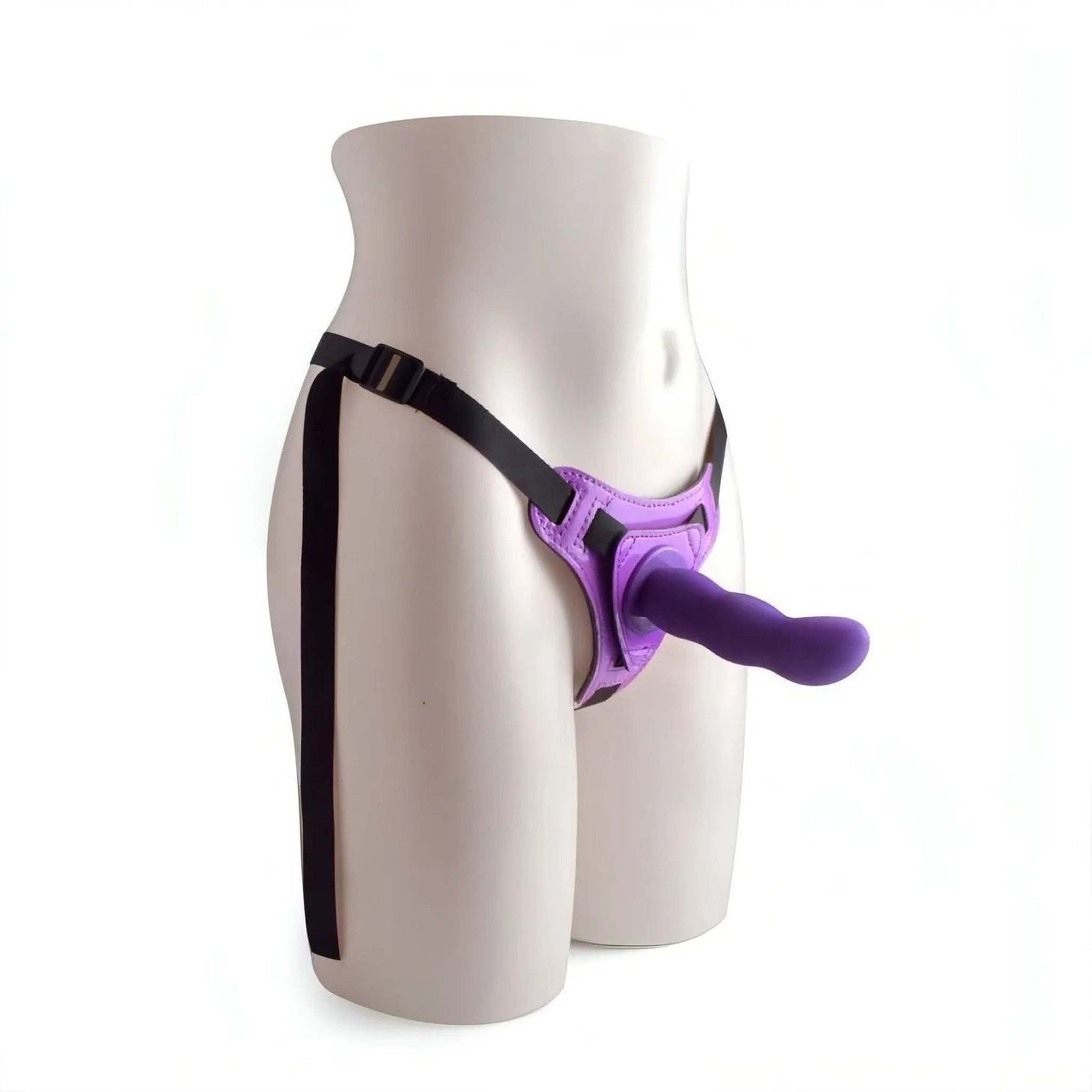 Strap-on in silicone con sistema Hung-In - 4'', Viola