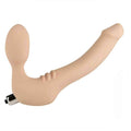 Strapss Strap-On 10 modos de vibración, tamaño pequeño, color rosa de carne