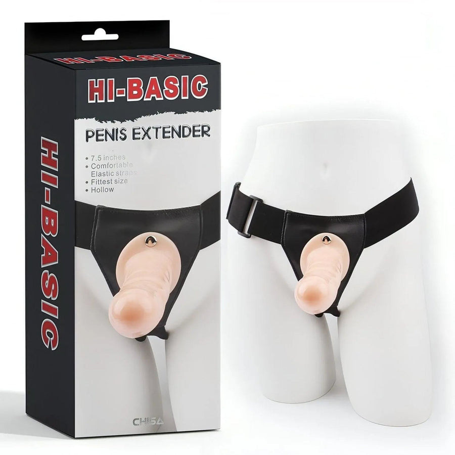 Realistic Hollow Strapon with Raised Veins for Extra Stimulation – 19 cm, Flesh Pink