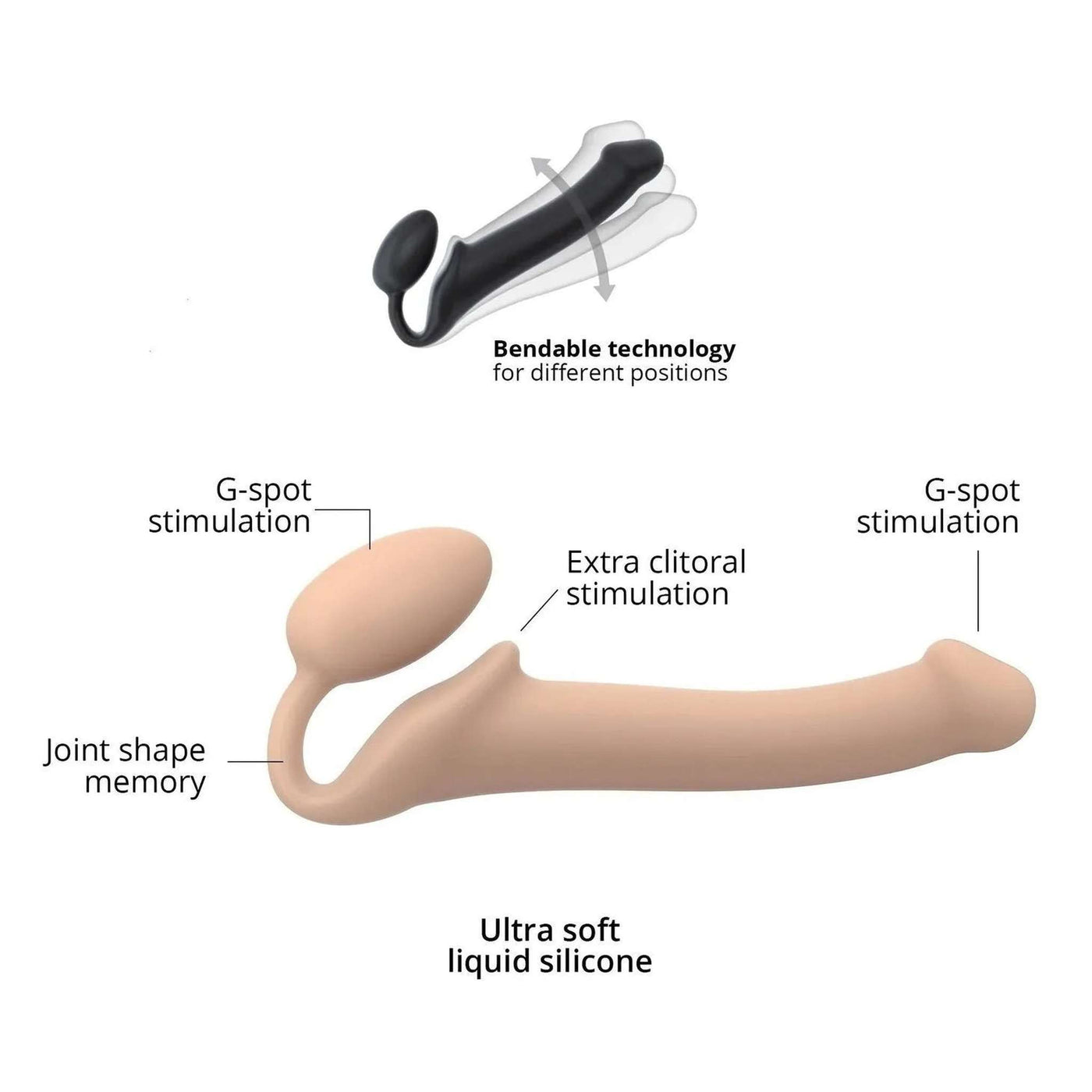 Strapon Strapless Bendable - M, Rosa Carne