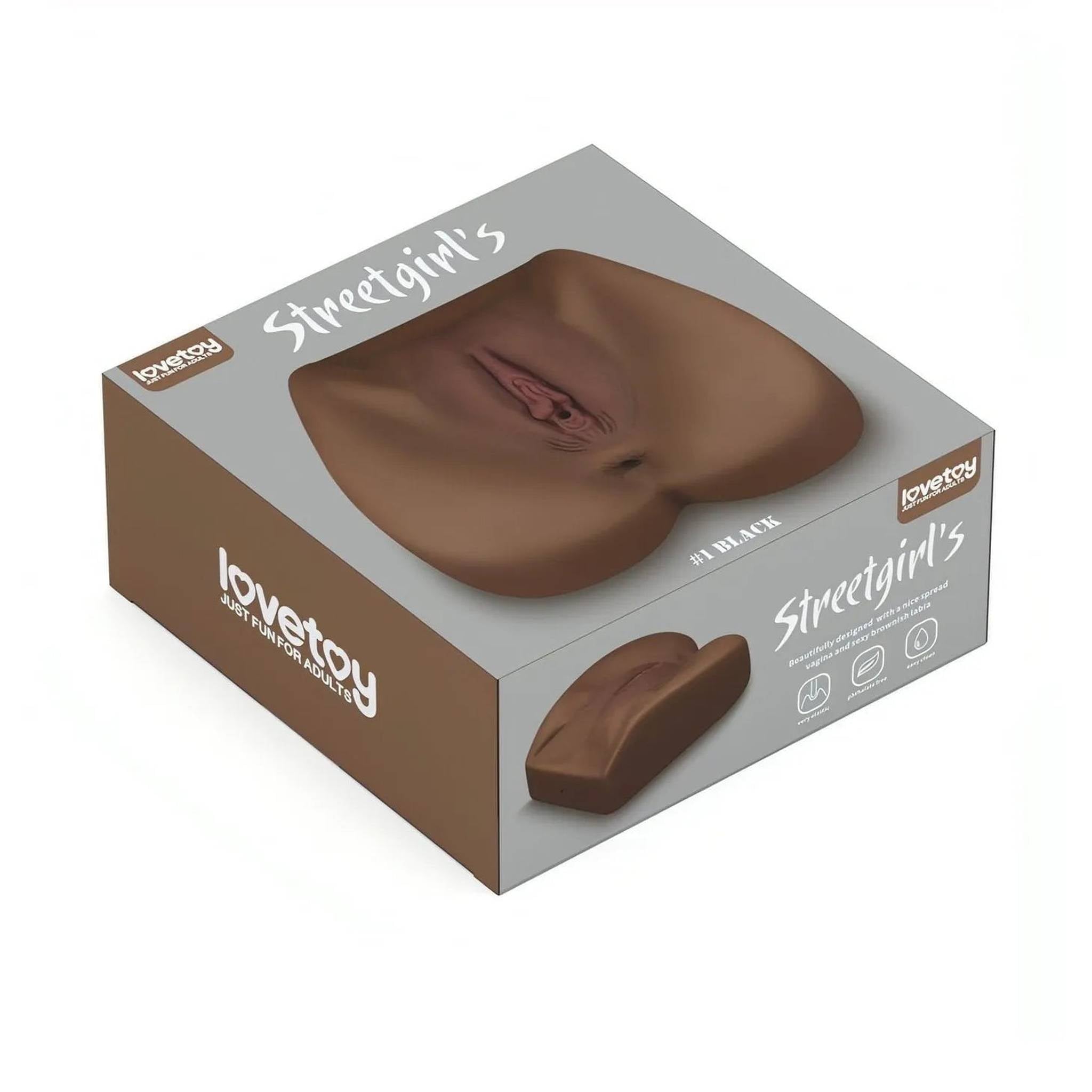 Streetgirl's No. 1 – Masturbatore Super Realistico e Morbido con Canali Anale e Vaginale Extra Stimolante – Nero