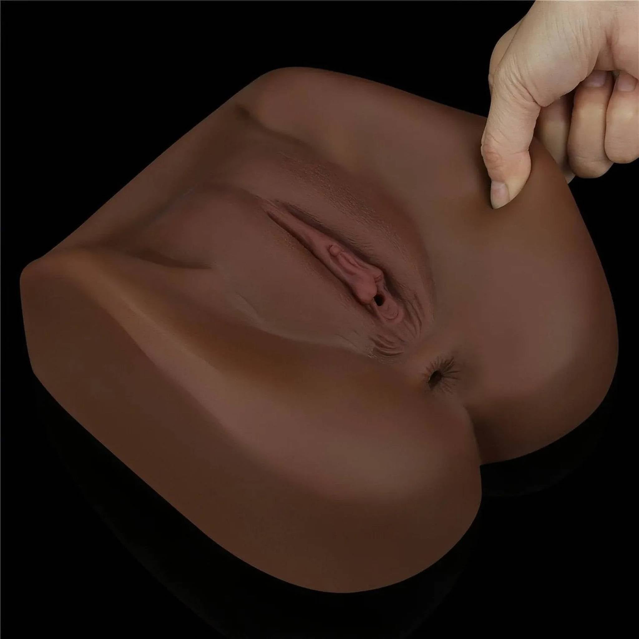 Streetgirl's No. 1 – Masturbatore Super Realistico e Morbido con Canali Anale e Vaginale Extra Stimolante – Nero