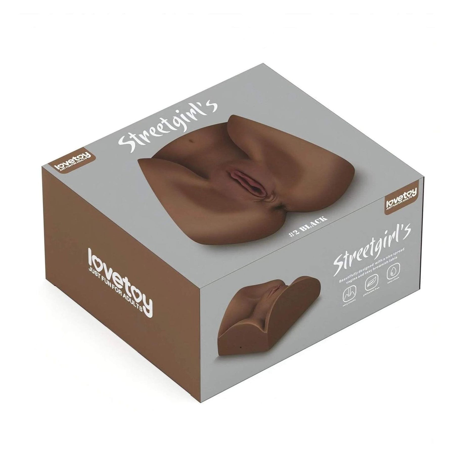 Streetgirl's No. 2 – Masturbatore Super Realistico e Morbido con Canali Anale e Vaginale Extra Stimolante – Nero