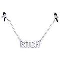 Nipple Clamp With Chain and "Bitch" Pendant
