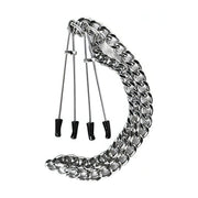 Pinze per capezzoli modello giapponese con catena media 45.7 cm e punte in PVC nero