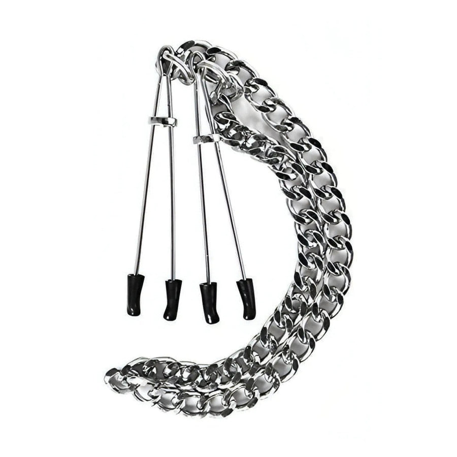 Japanese style nipple clamps - Adjustable, medium mesh length 45.7 cm