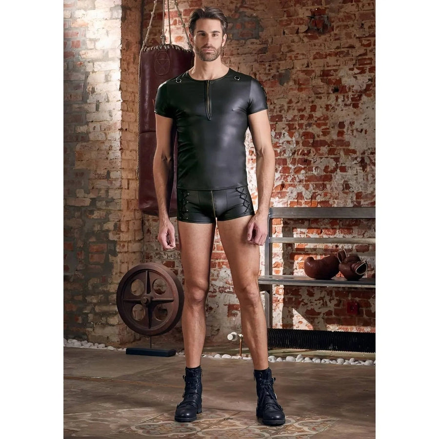 T-Shirt Uomo Sexy Con Cerniera Sul Petto