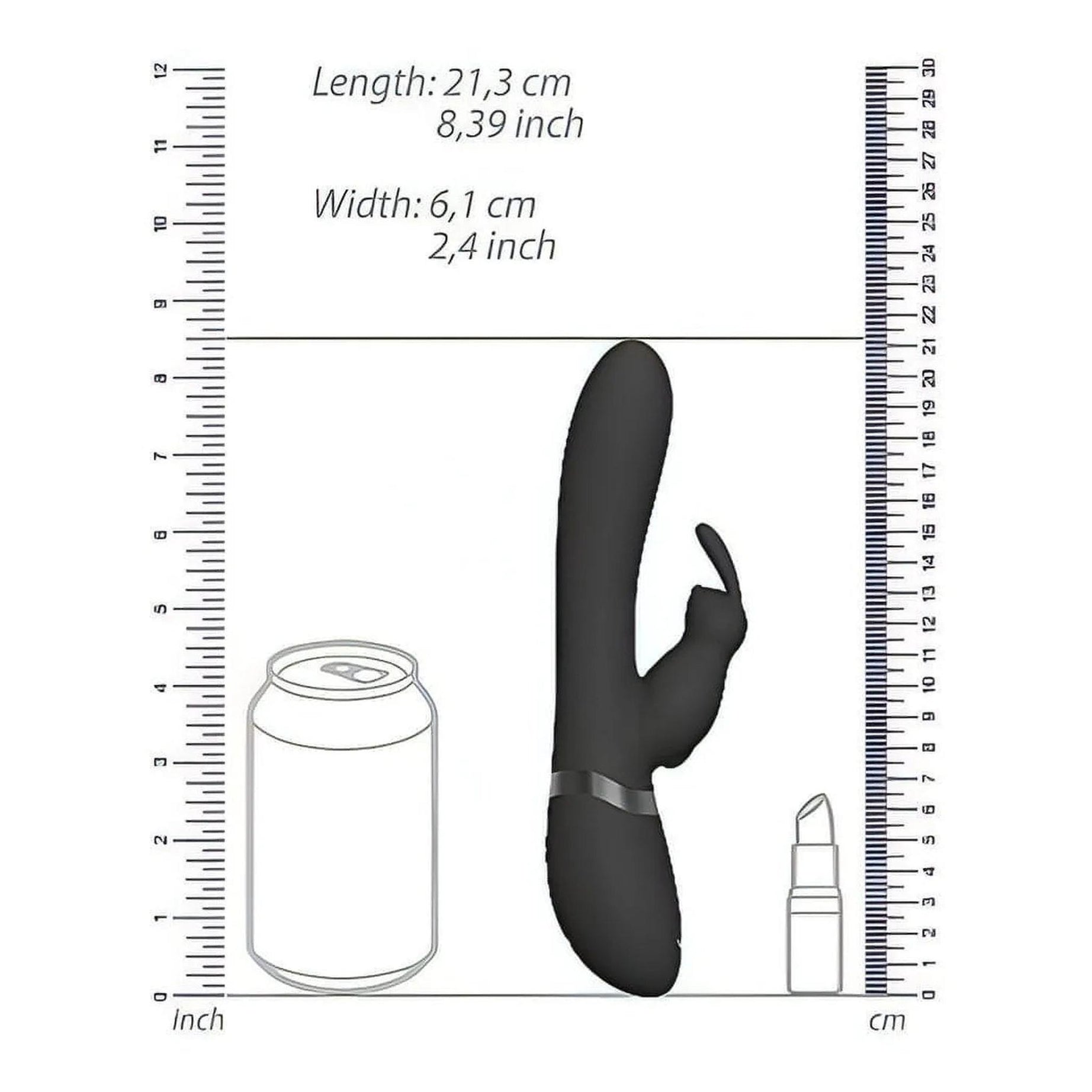 Taka Vibratore Rabbit con 3 motori e funzione di ingrossamento - Nero
