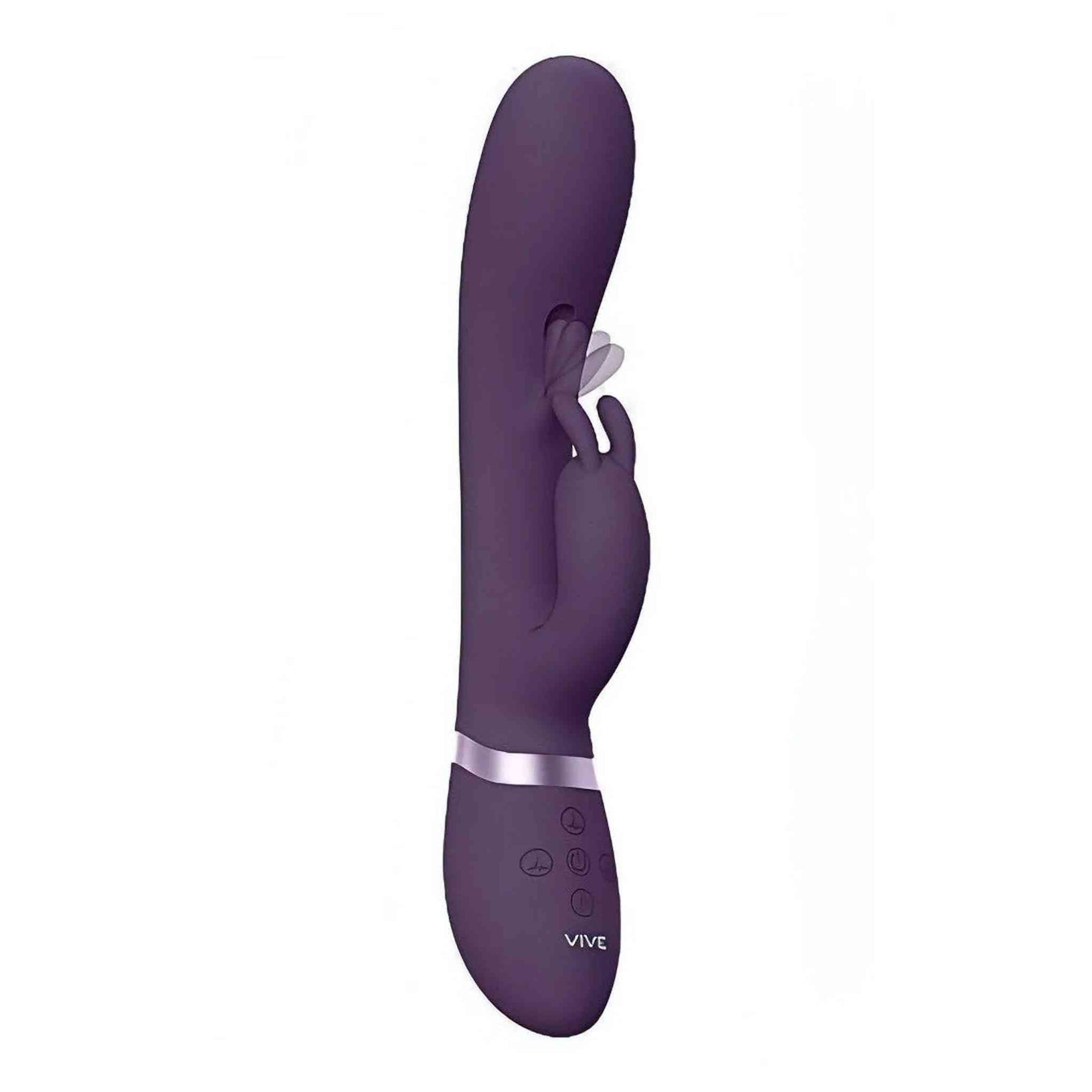 Tama Vibratore Rabbit con 3 motori per stimolazione del punto-G con una particolare lingua ondeggiante - Prugna