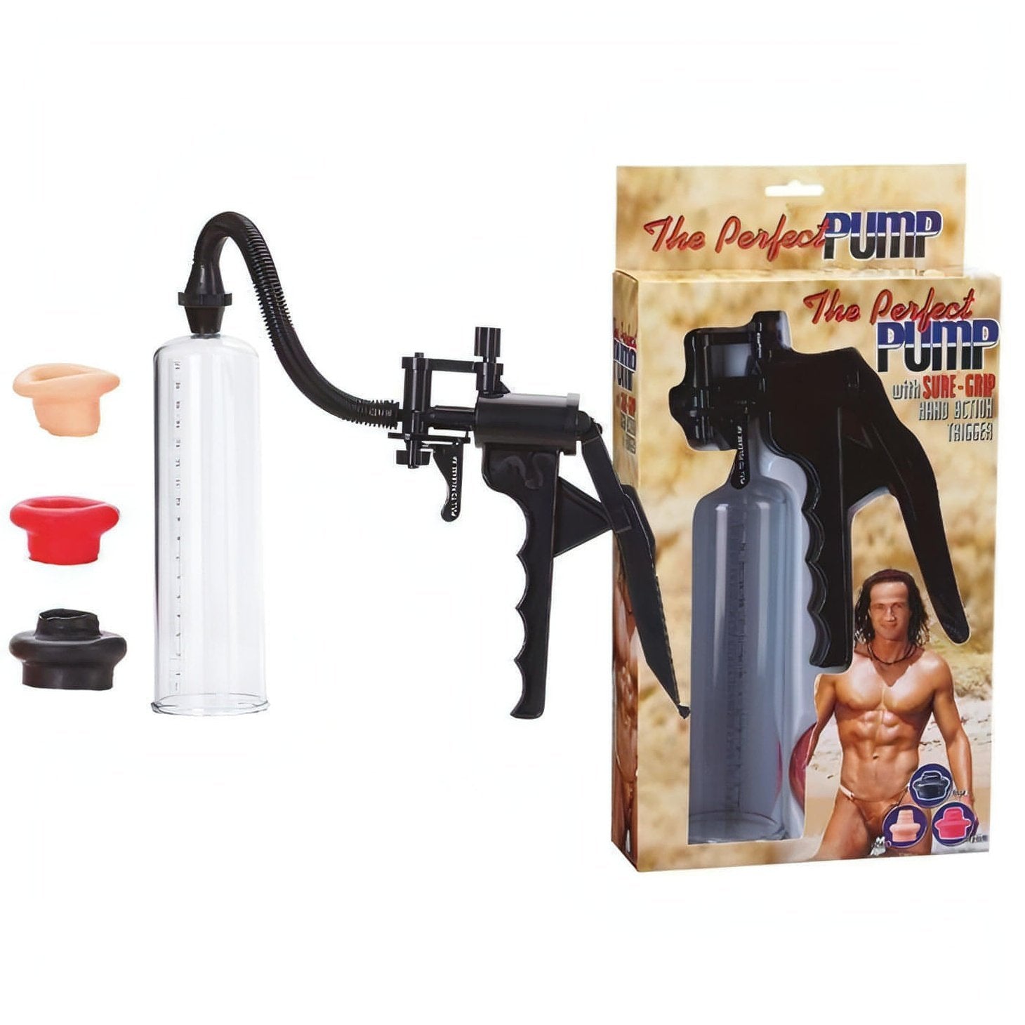 The Pefect Pump - Pompa per allungamento pene a pistola - Compreso un kit di guaine intercambiabili - GoEstasy