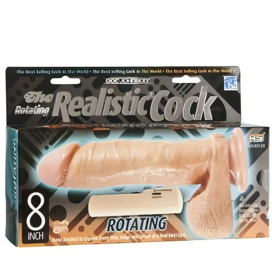 The Realistic Cock Rotating 8″ - White