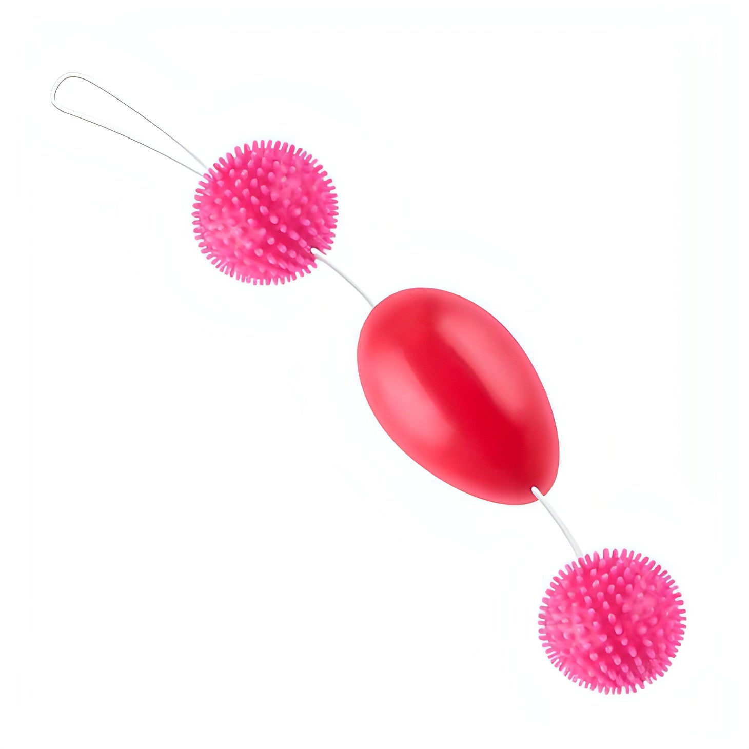 Trio di Palline Anali/Vaginali con rilievi stimolantio - Rosa Baile