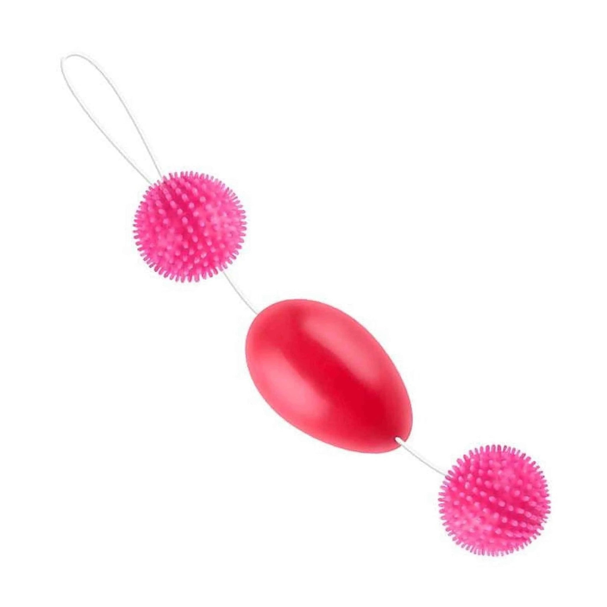 Trio di Palline Anali/Vaginali con rilievi stimolantio - Rosa