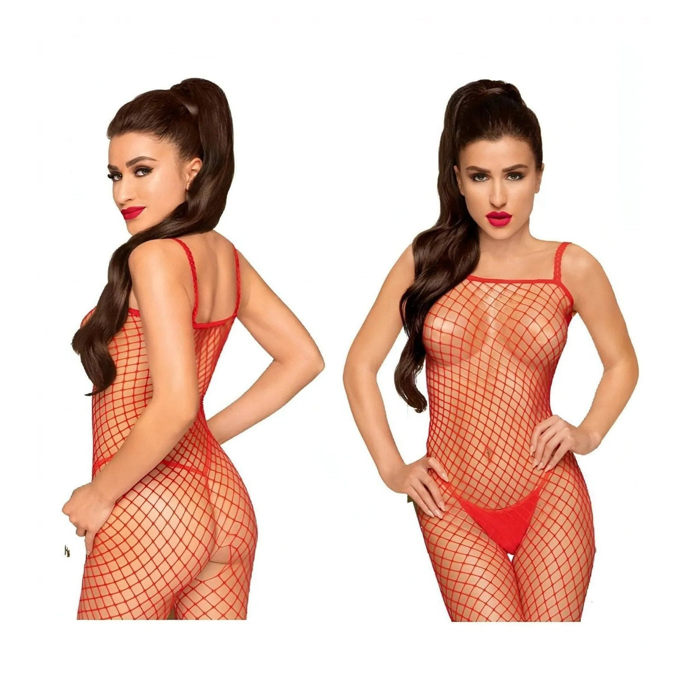 Tutina a rete larga rossa Body Search