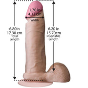 UR3 The realistic Cock 6″ - Rosa Carne