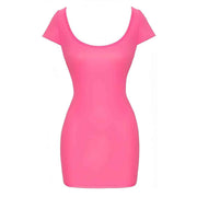 Vestitino Sexy Manica Corta Rosa Acceso
