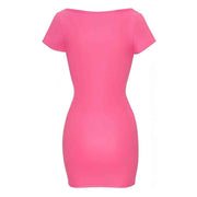 Vestitino Sexy Manica Corta Rosa Acceso