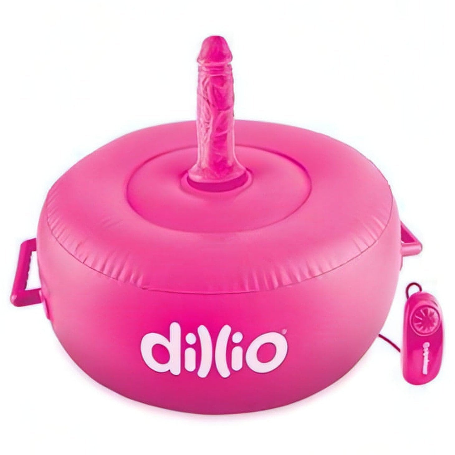 Vibrating Inflatable Hot Seat - Cuscino gonfiabile rosa con fallo realistico e vibrazione multispeed - GoEstasy