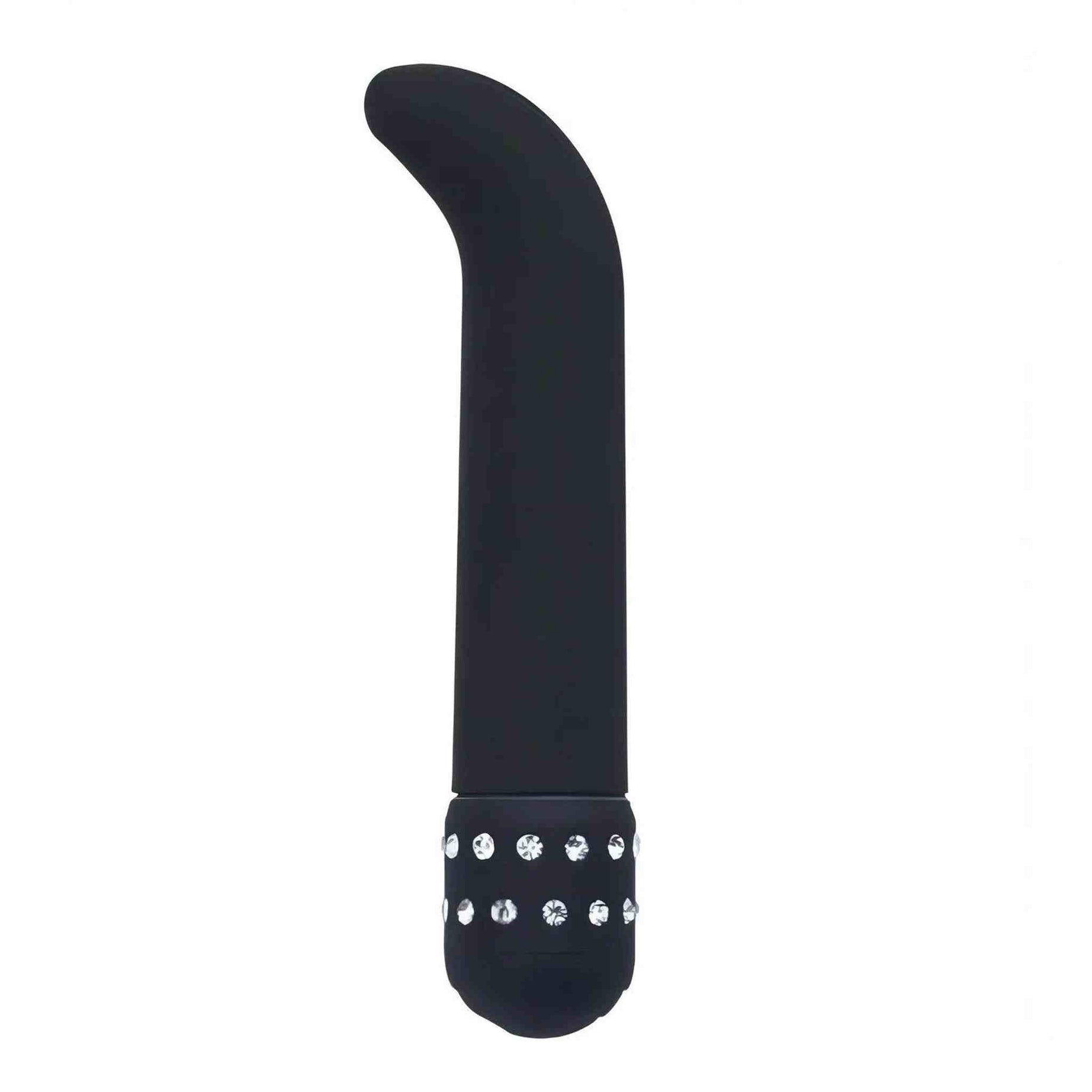 Vibratore Punto-G in silicone 15 cm con diamanti - Multispeed, Nero