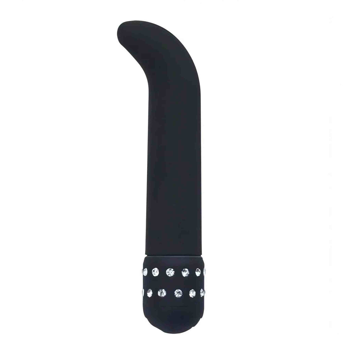 Vibratore Punto-G in silicone 15 cm con diamanti - Multispeed, Nero
