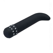 Vibratore Punto-G in silicone 15 cm con diamanti - Multispeed, Nero