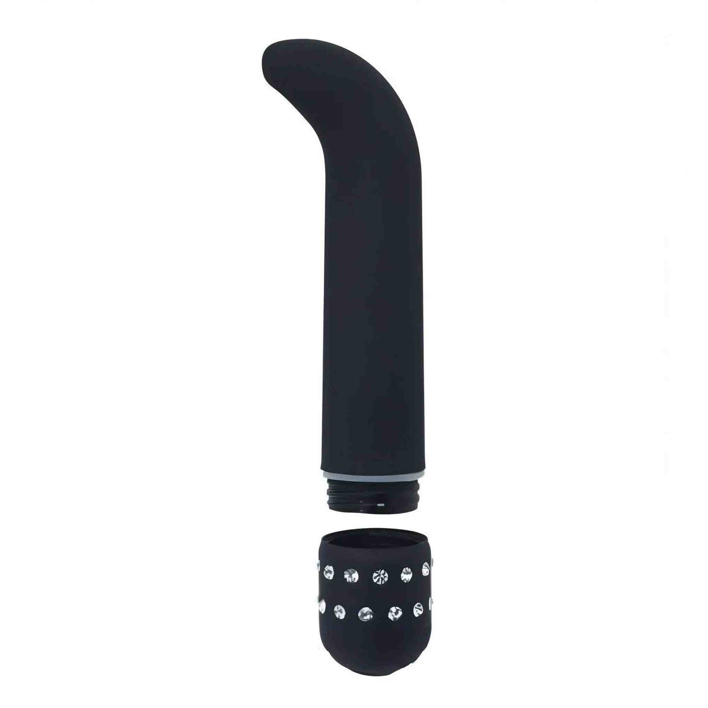 Vibratore Punto-G in silicone 15 cm con diamanti - Multispeed, Nero