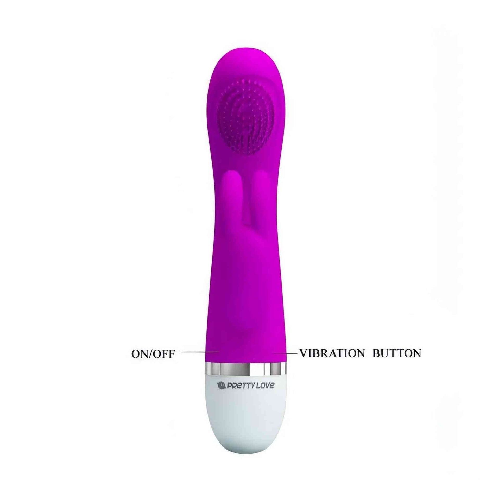 Vibratore Rabbit Christ con funzione di tickling - Viola/Bianco