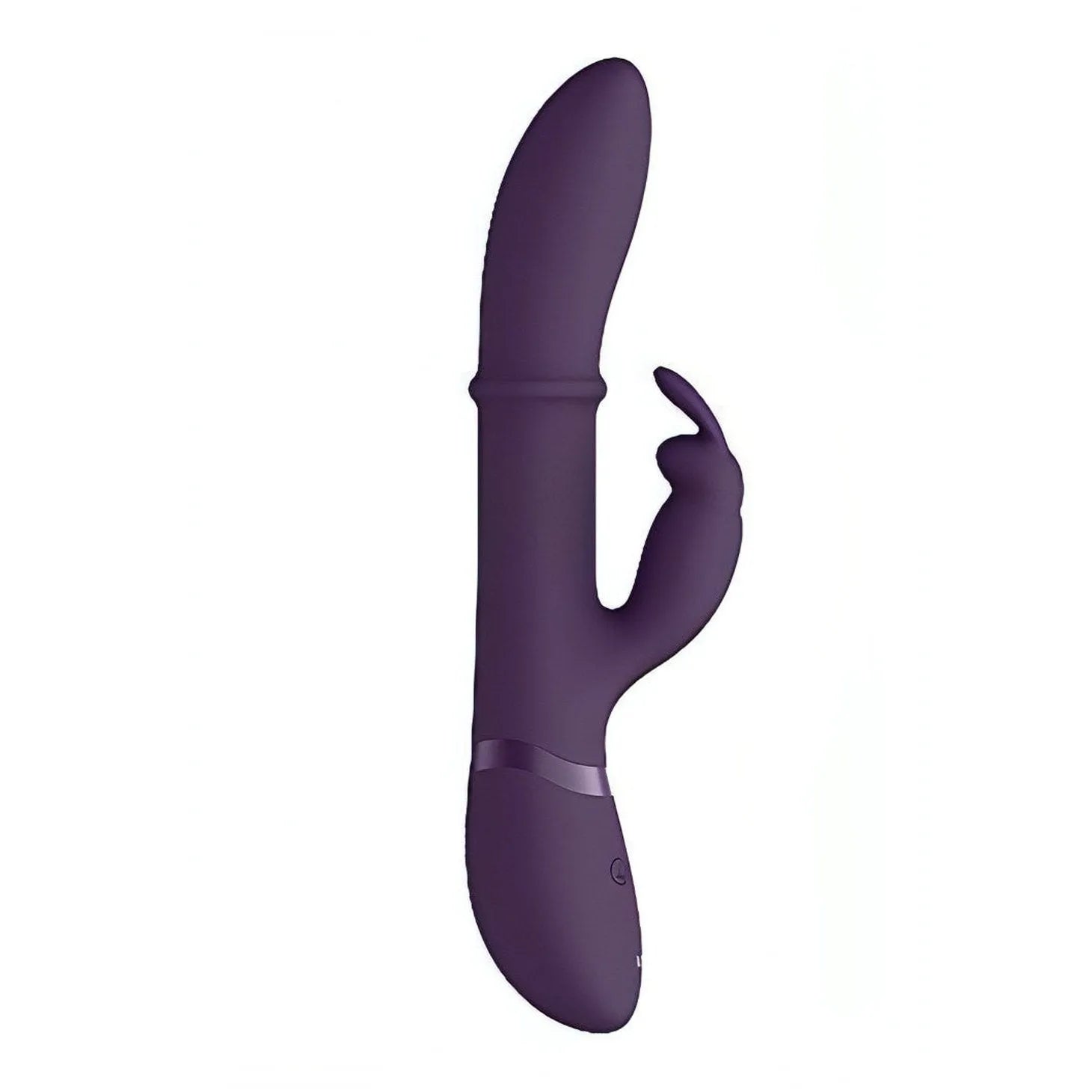 Vibratore Rabbit con anello Up & Down per un stimolazione extra delle pareti vaginali - Prugna - GoEstasy