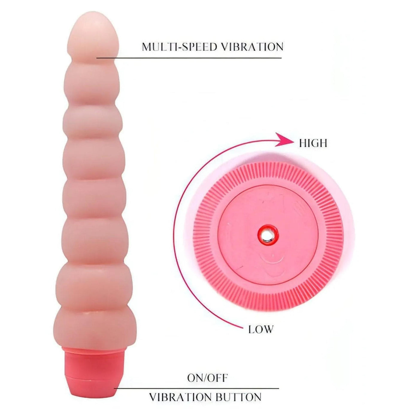 Pulsante vibrazione multi-speed vibratore rosa carne