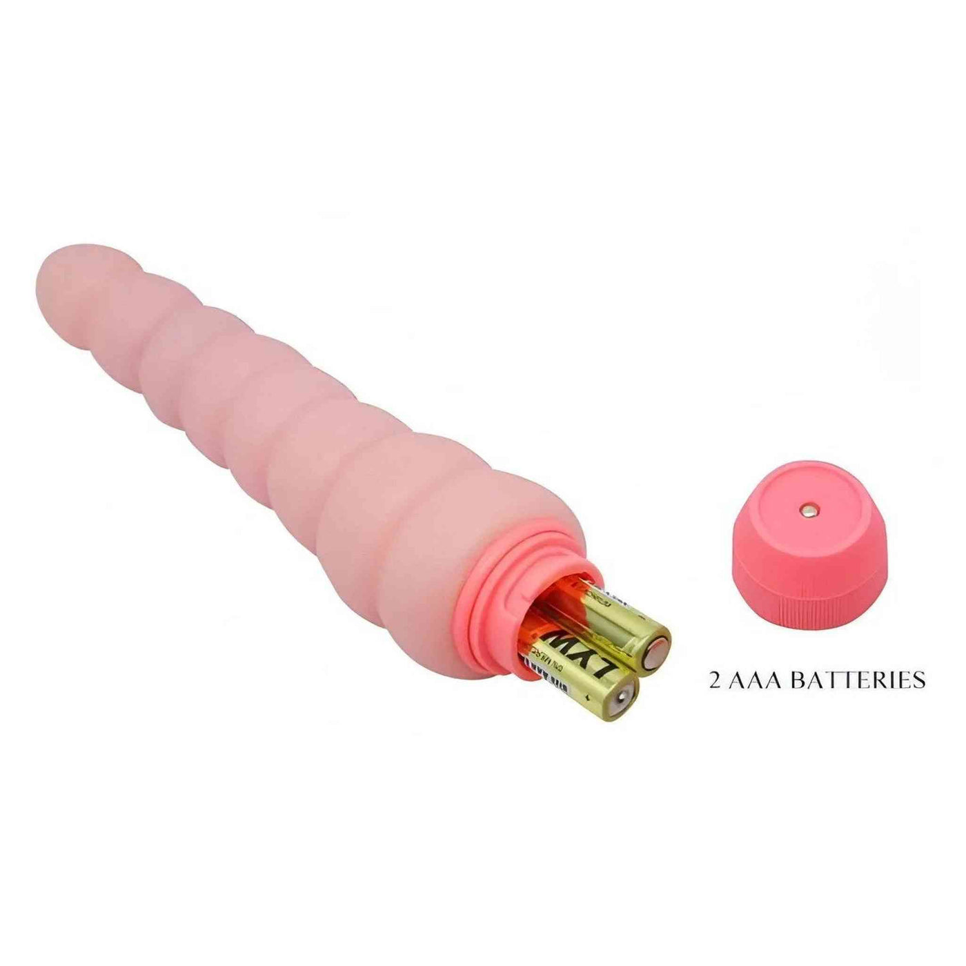 Comparto batterie AAA vibratore rosa carne aperto