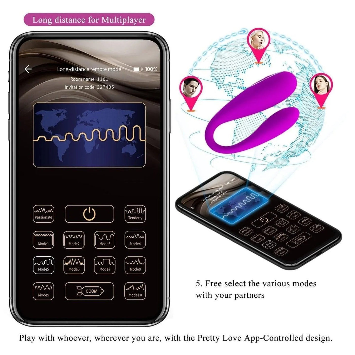 Vibratore di coppia August con comando da Smartphone