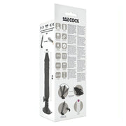 Vibratore realistico con venature, dotato di base regolabile e ventosa - Nero, 20 cm