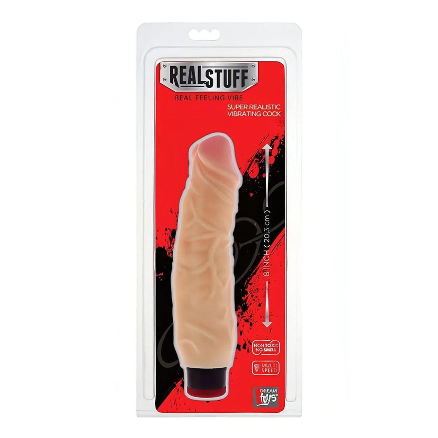 Soft realistic vibrator with veins 20.3 cm - Multispeed, Flesh Pink