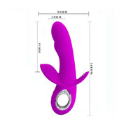 Misure vibratore rabbit rosa silicone: altezza 16,8 cm larghezza 9 cm
