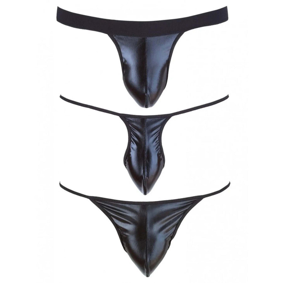 Vynil Set da 3 Pezzi: Jockstrap, Mini String e Perizoma