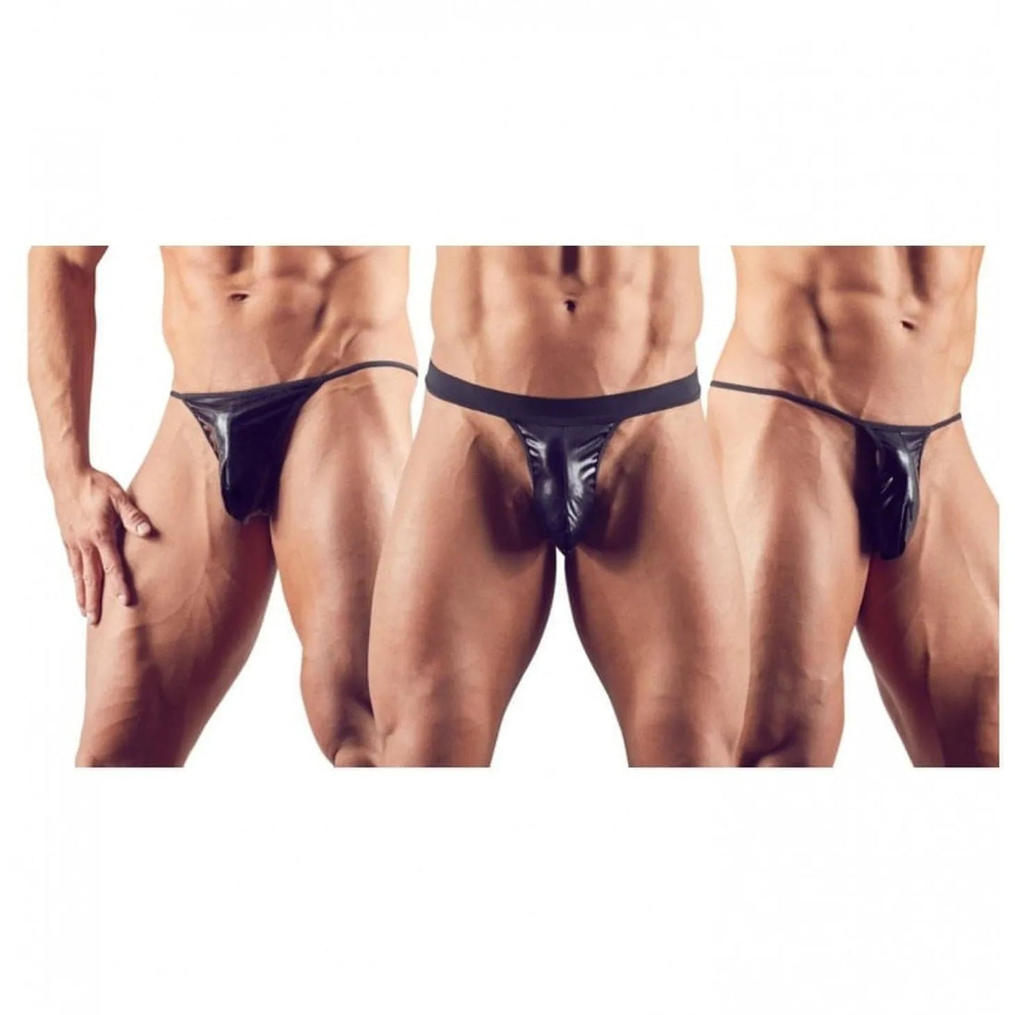 Vynil Set da 3 Pezzi: Jockstrap, Mini String e Perizoma
