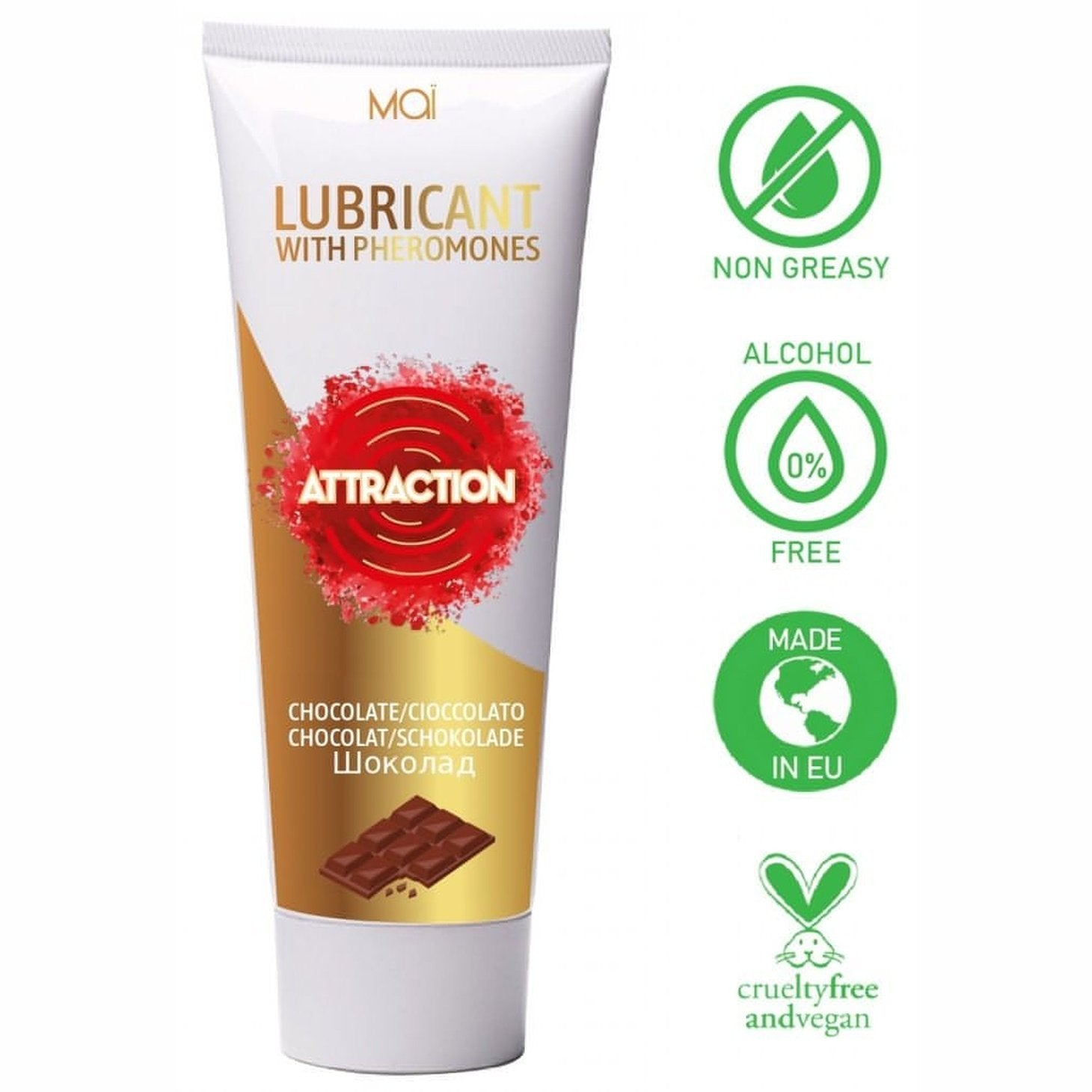 Lubrificante a base acquosa contenente feromoni aromatizzato al gusto di cioccolato - 75 ml MaÏ