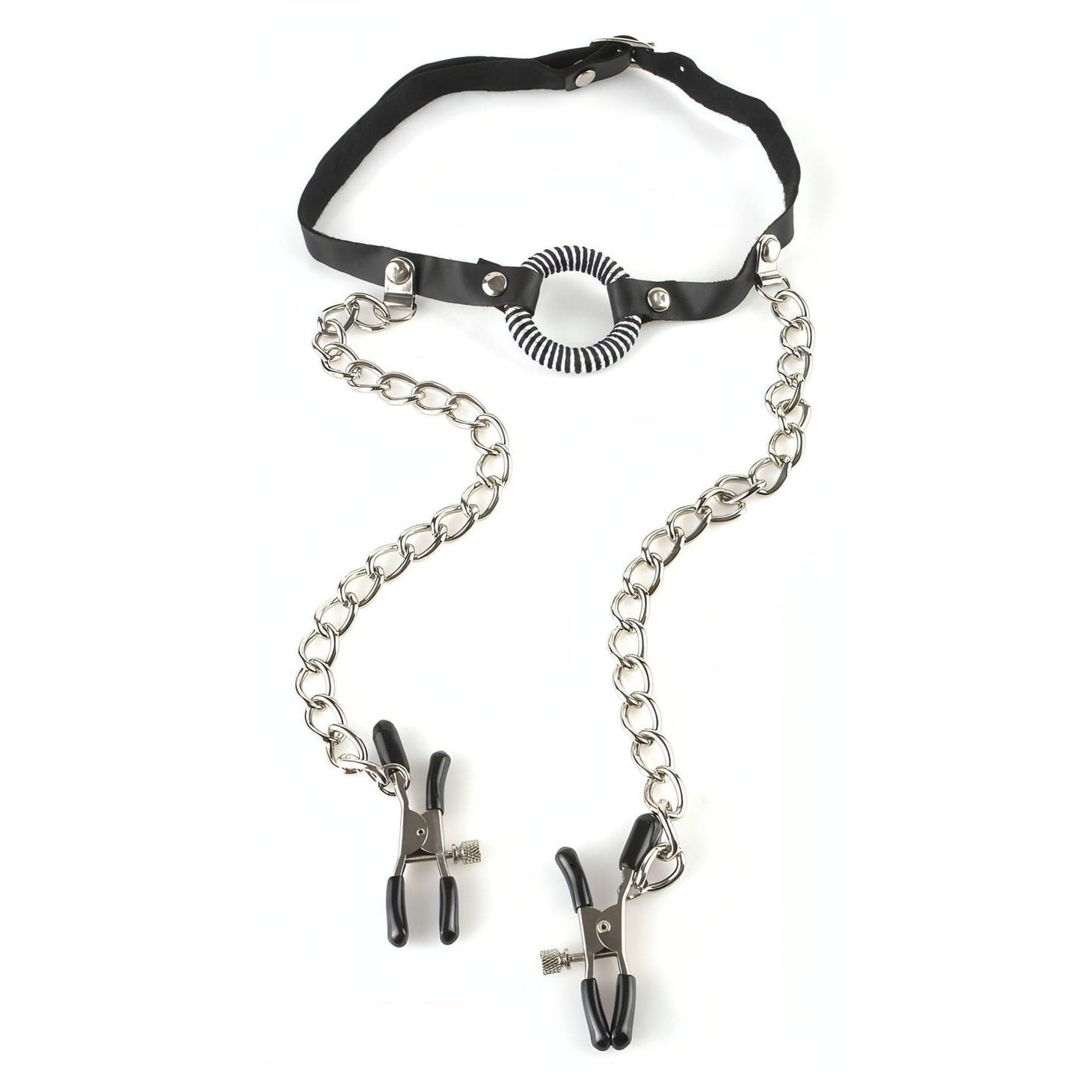 O-Ring Gag with Nipple Clamps Il mio negozio