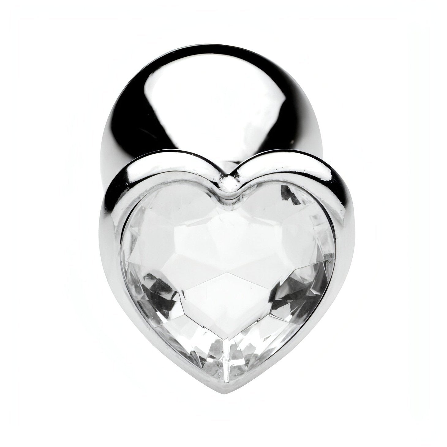 Plug anale in metallo con swarovsky a forma di cuore - Bianco, Large Toyz4lovers